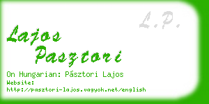 lajos pasztori business card